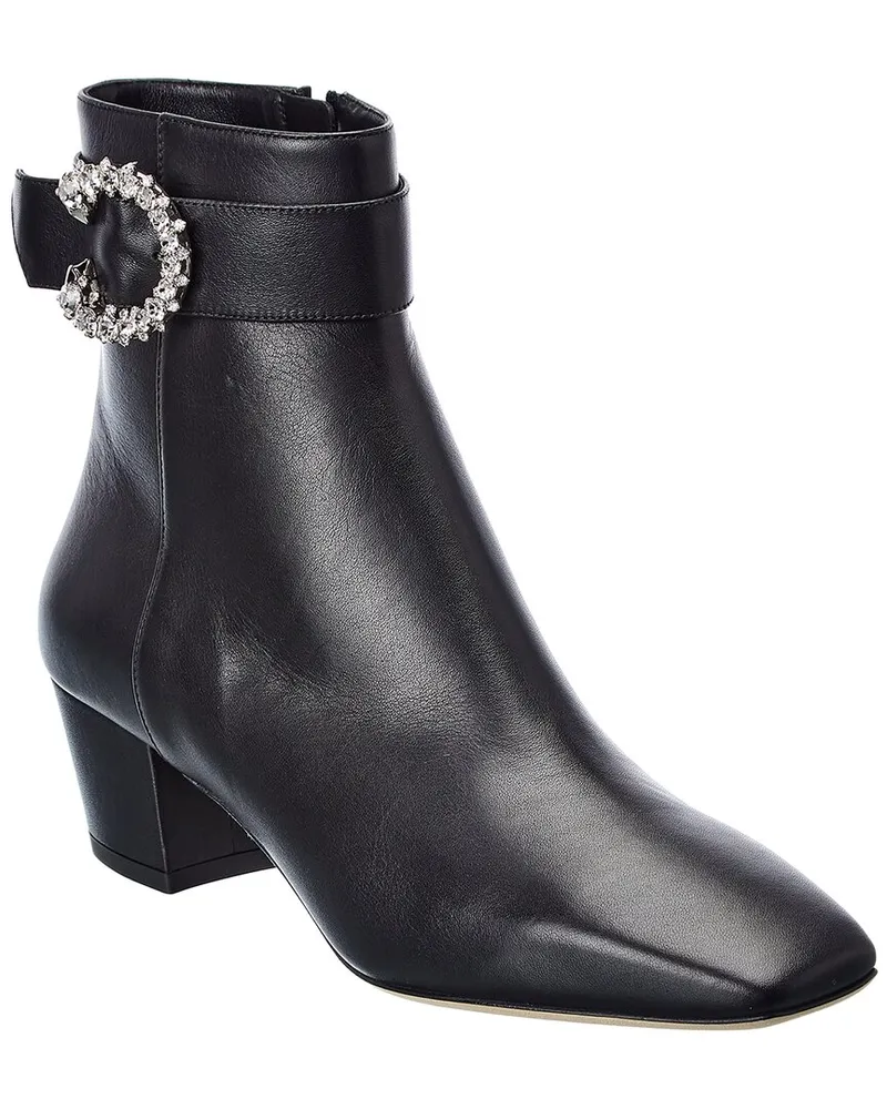 Jimmy Choo Myan 45 Leather Bootie Black