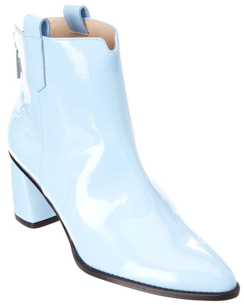 Stuart Weitzman Novako Patent Bootie Blue