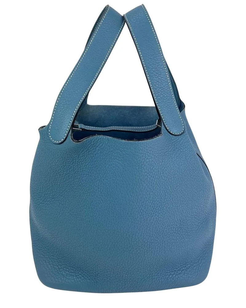 Hermès Blue Taurillon Clemence Leather Picotin 22 MM Handbag (Authentic Pre-Loved Nocolor