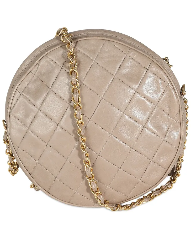 Chanel Beige Quilted Lambskin Round Tassel Chain Bag (Authentic Pre-Loved Nocolor