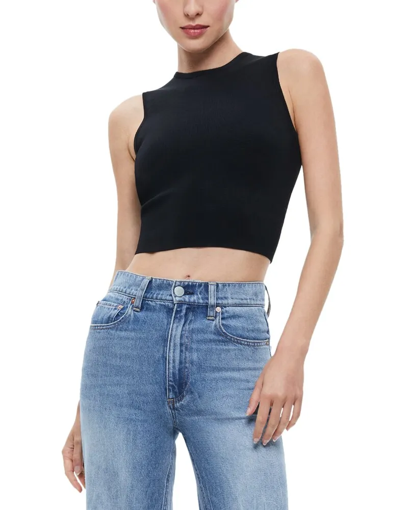 Alice + Olivia Loe Lace Up Back Sleeveless Sweater Nocolor