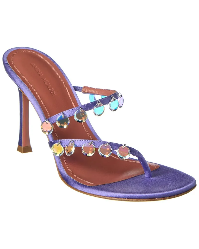 Amina Muaddi Tina Satin Sandal Purple