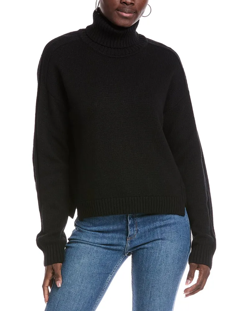 ATM Wool-Blend Turtleneck Sweater Black