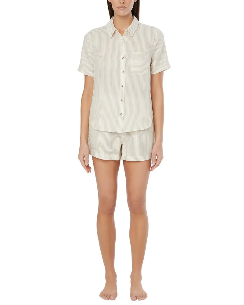 Onia Air Linen-Blend Short Sleeve Shirt Nocolor