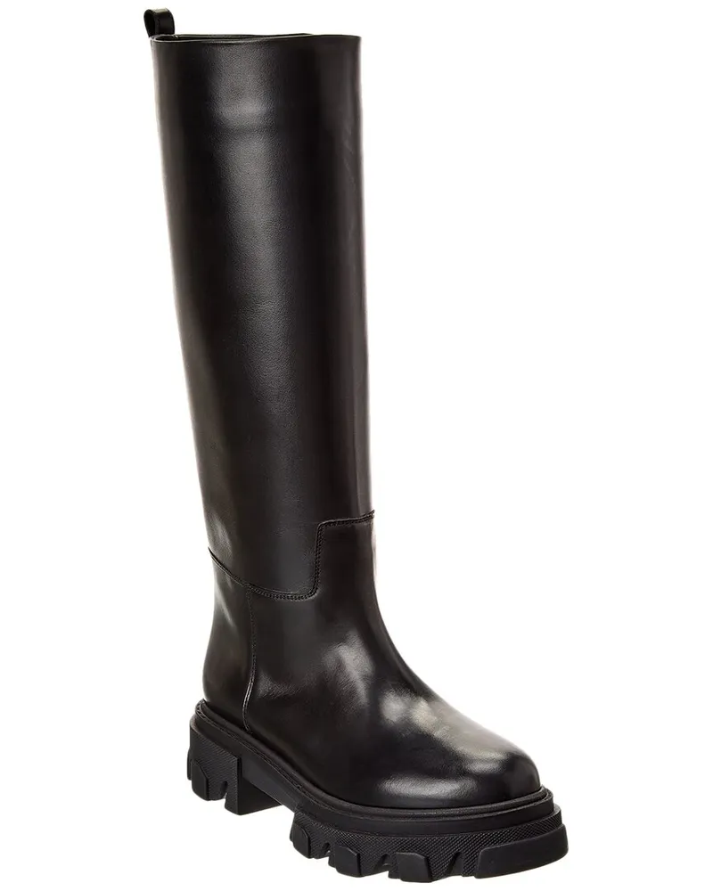 Gia Borghini Perni 07 Leather Knee-High Boot Black