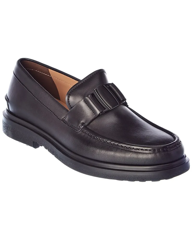 Ferragamo Vara Ornament Leather Loafer Black