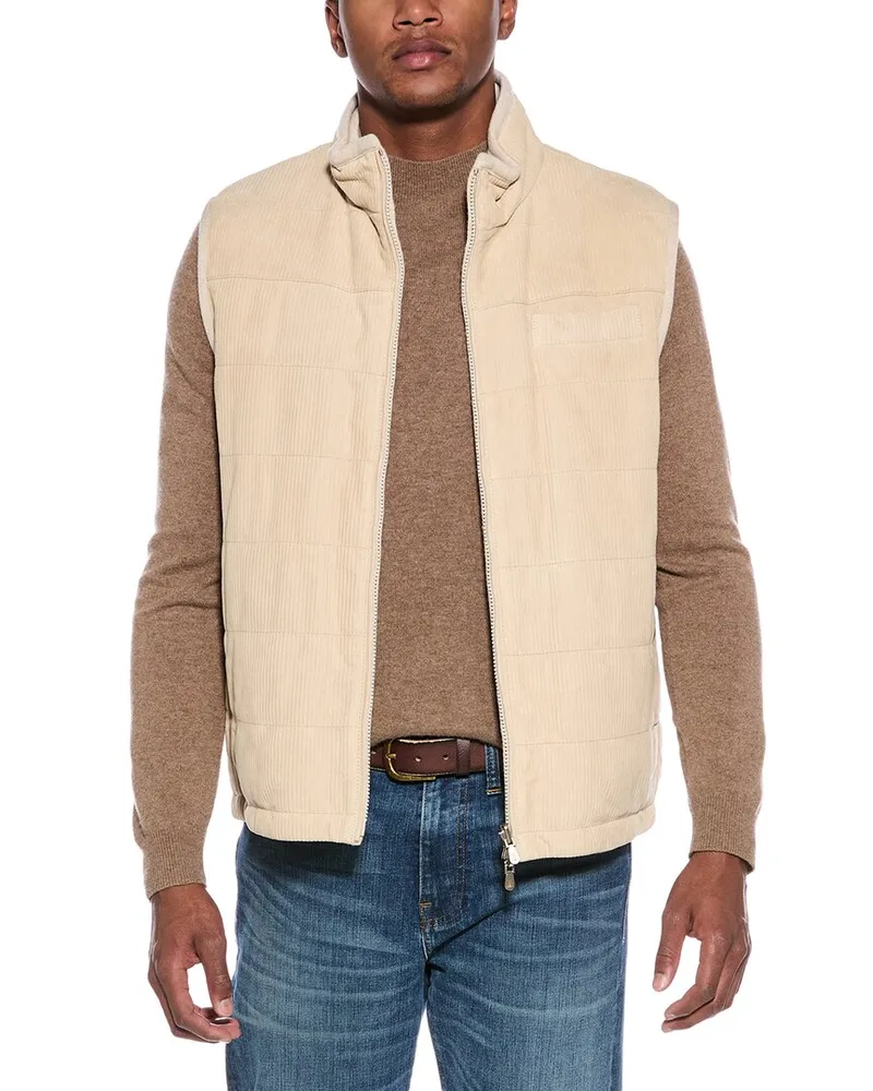 Brunello Cucinelli Reversible Suede & Cashmere Vest Nocolor