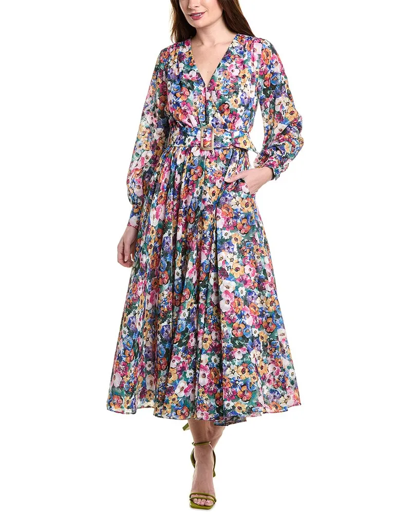 Elie Tahari The Milena Midi Dress Blue
