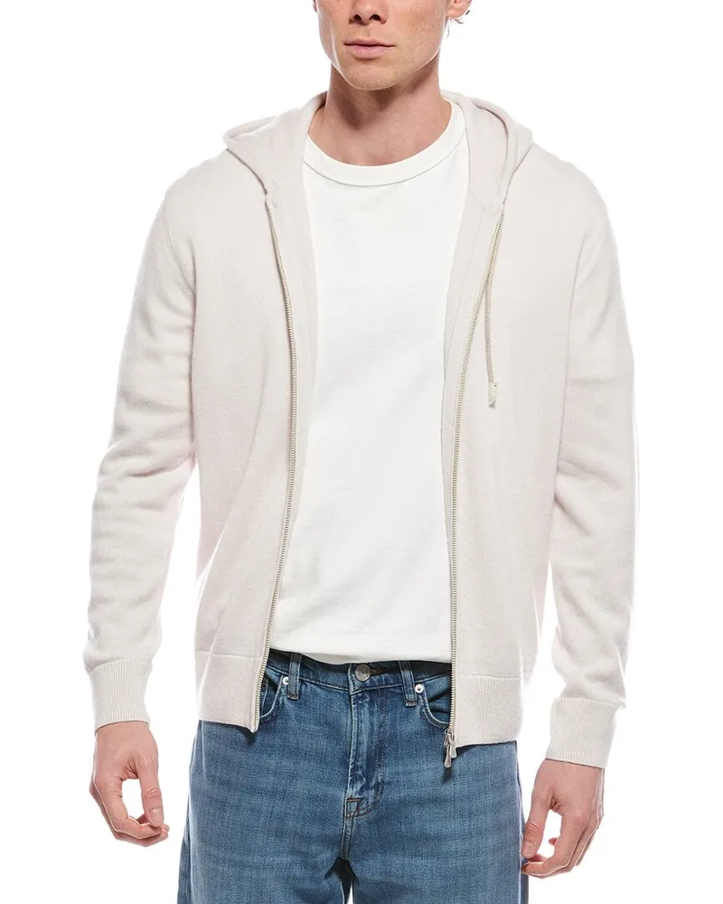 Eleventy Cashmere Zip Jacket White