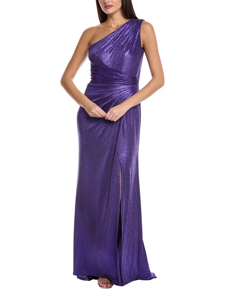 Tadashi Shoji One-Shoulder Maxi Dress Purple