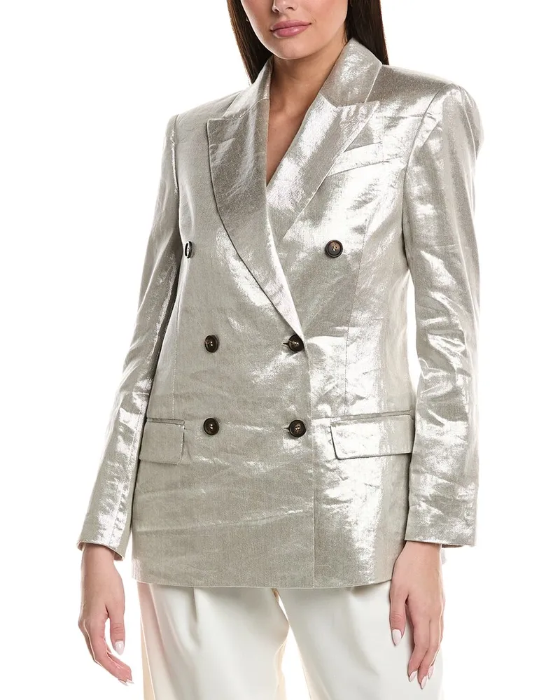Brunello Cucinelli Linen-Blend Blazer Nocolor