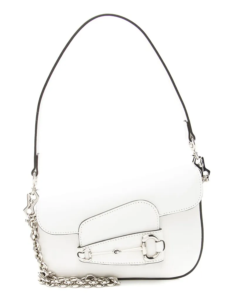Gucci White Calfskin Horsebit 1955 Asymmetric Mini Shoulder Bag (Authentic  Pre-Loved Nocolor