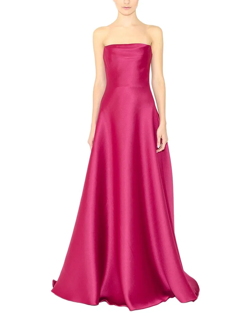Reem Acra Mikado Strapless Gown Nocolor
