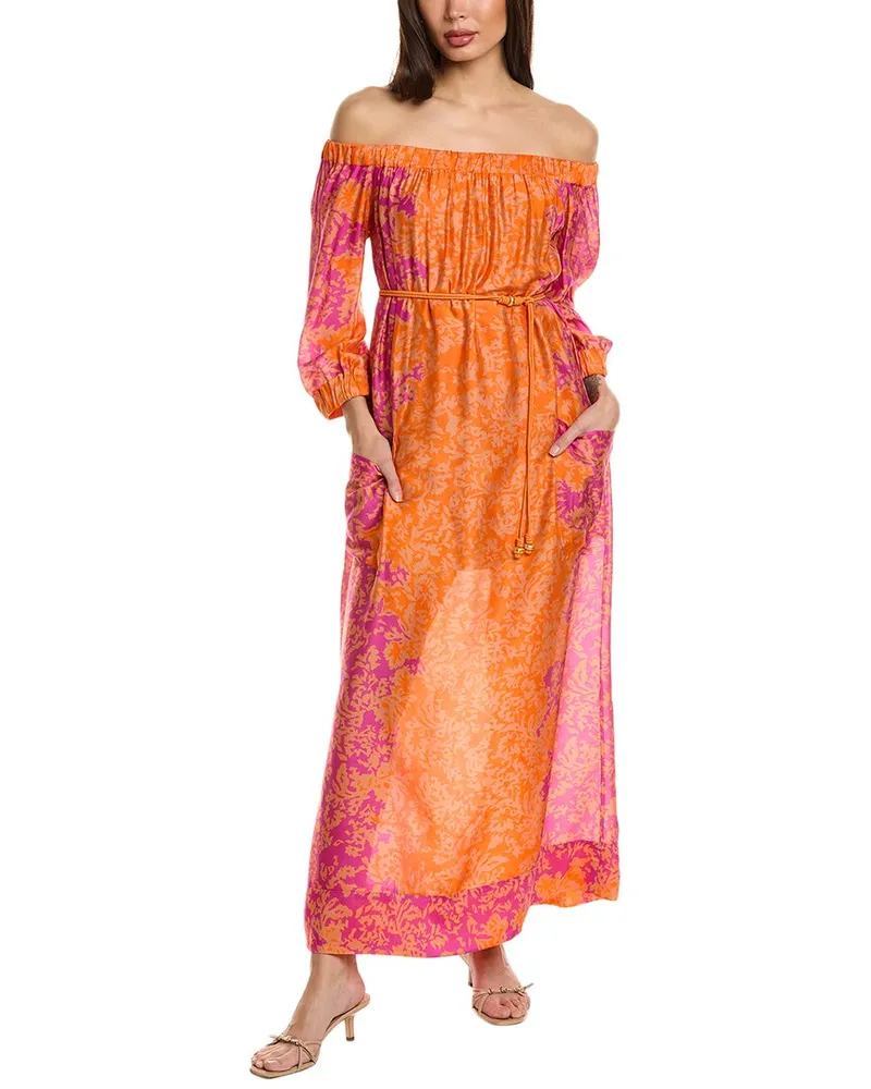 ViX Sara Silk-Blend Long Dress Nocolor