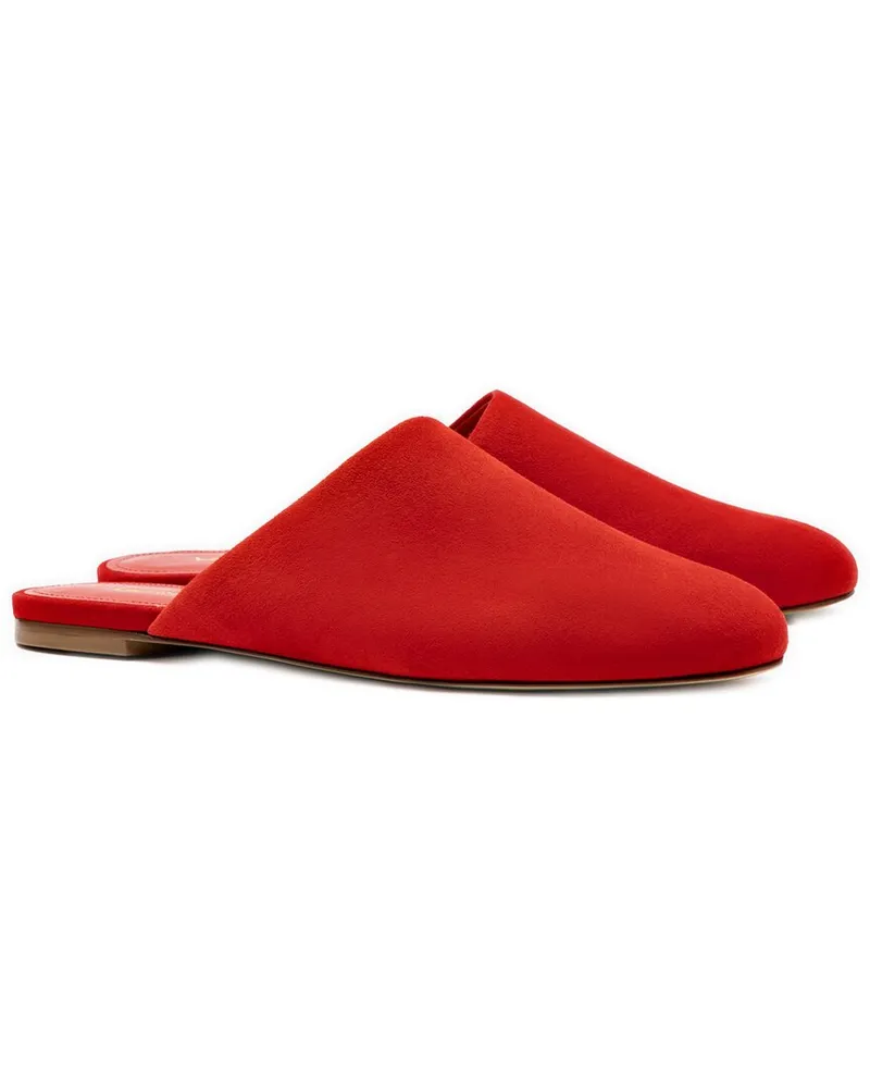 Larroude Larroudé Venice Leather Flat with Pouch Red