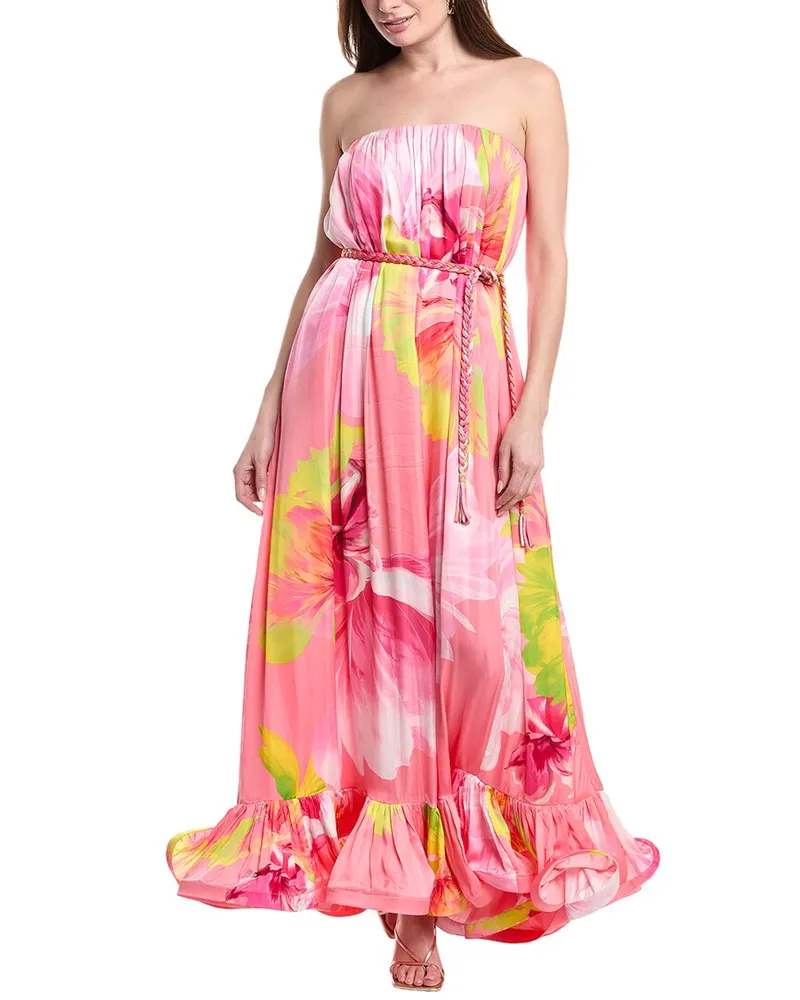 Hemant & Nandita Braided Belt Maxi Dress Pink