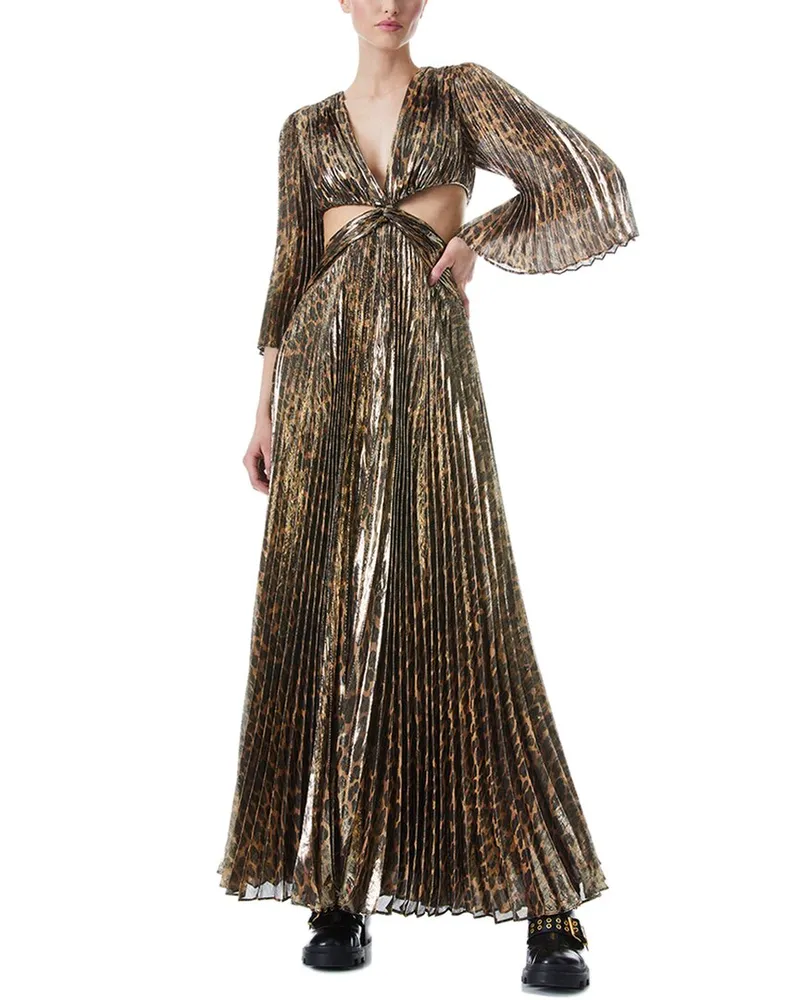 Alice + Olivia Bahama Silk-Blend Maxi Dress Nocolor