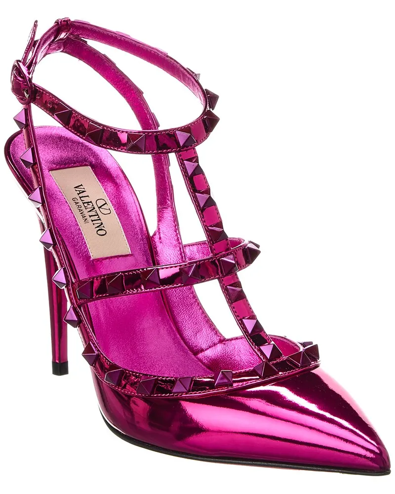 Valentino Garavani Rockstud Caged 100 Leather Pump Pink