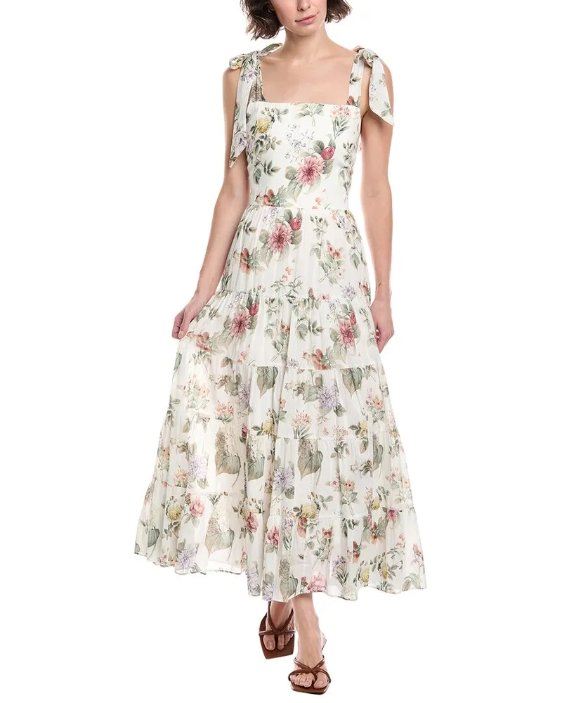 Alice + Olivia Monnie Midi Dress White