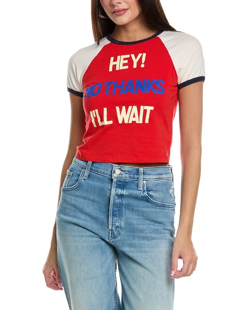 Mother Denim The Itty Bitty Concert Ringer T-Shirt Red