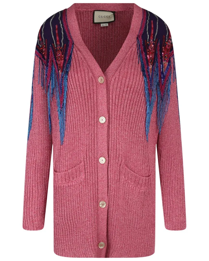 Gucci Sequin & Fringe Cardigan Nocolor