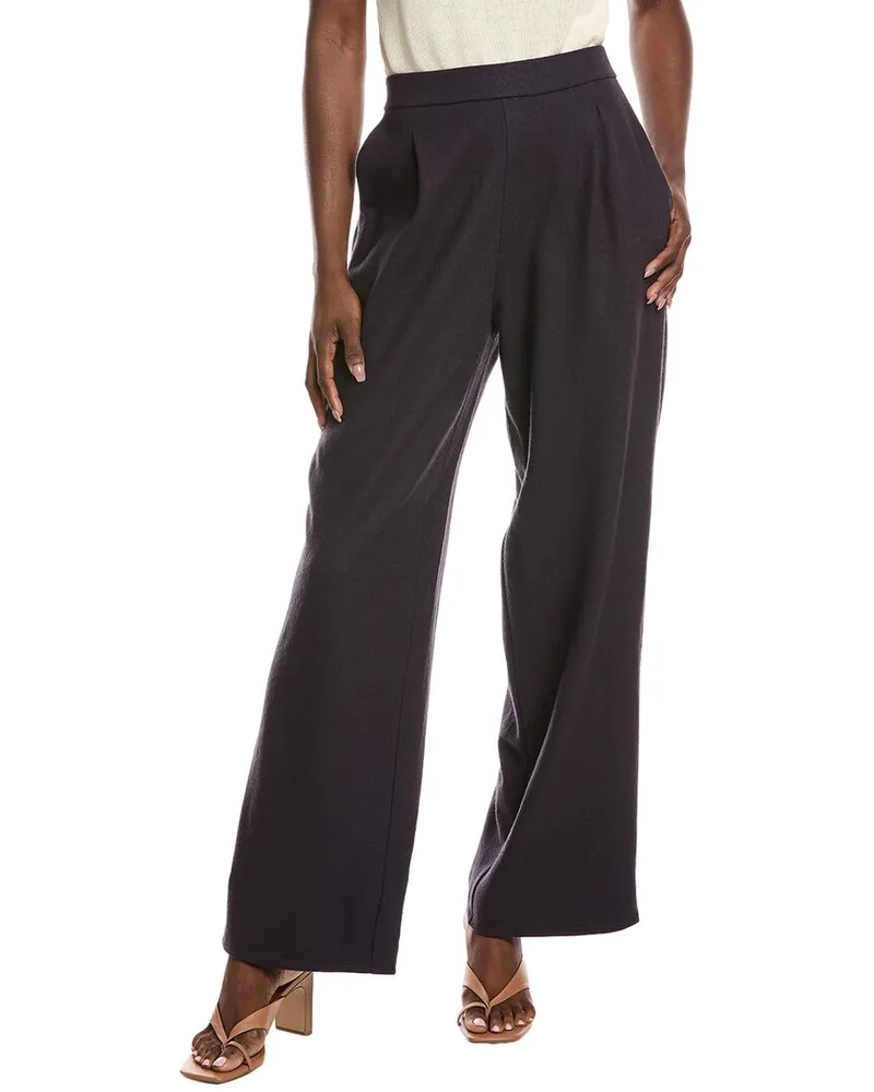 Eileen Fisher High-Waist Wide Leg Wool Pant Blue