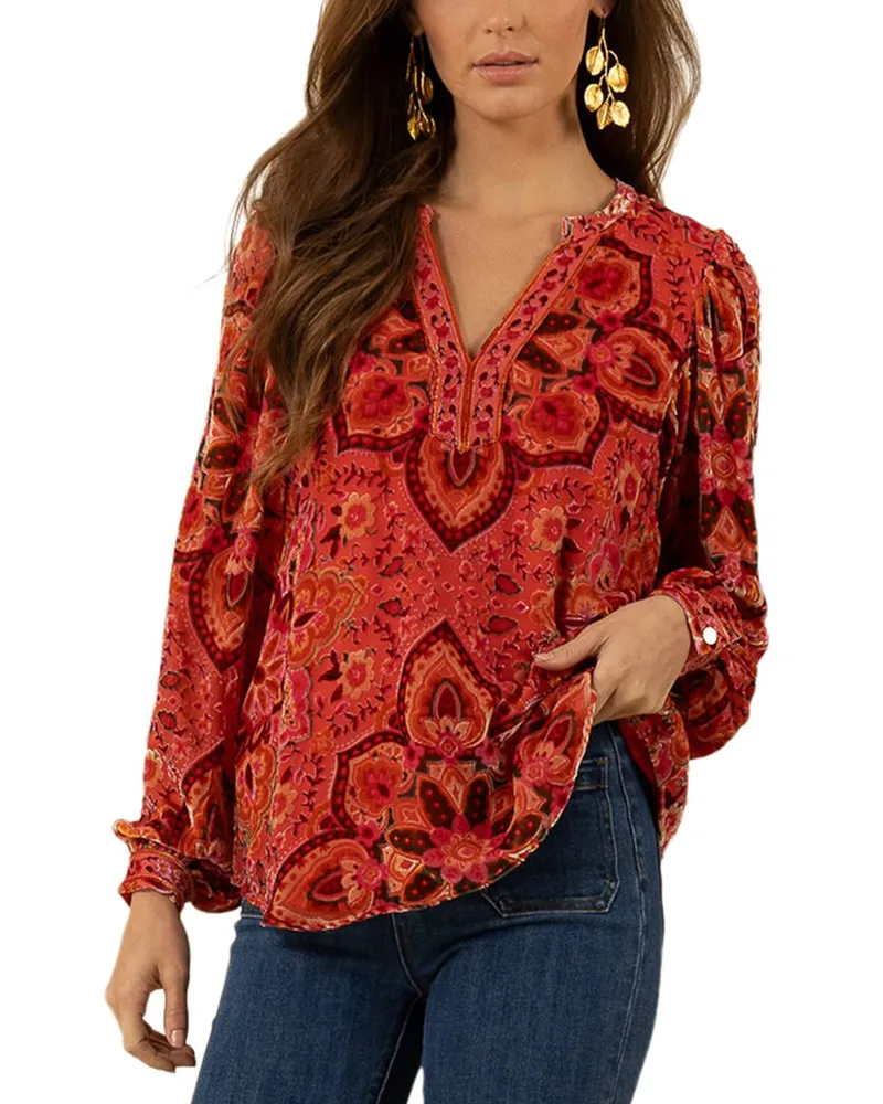 Hale Bob Keira Silk-Blend Top Nocolor