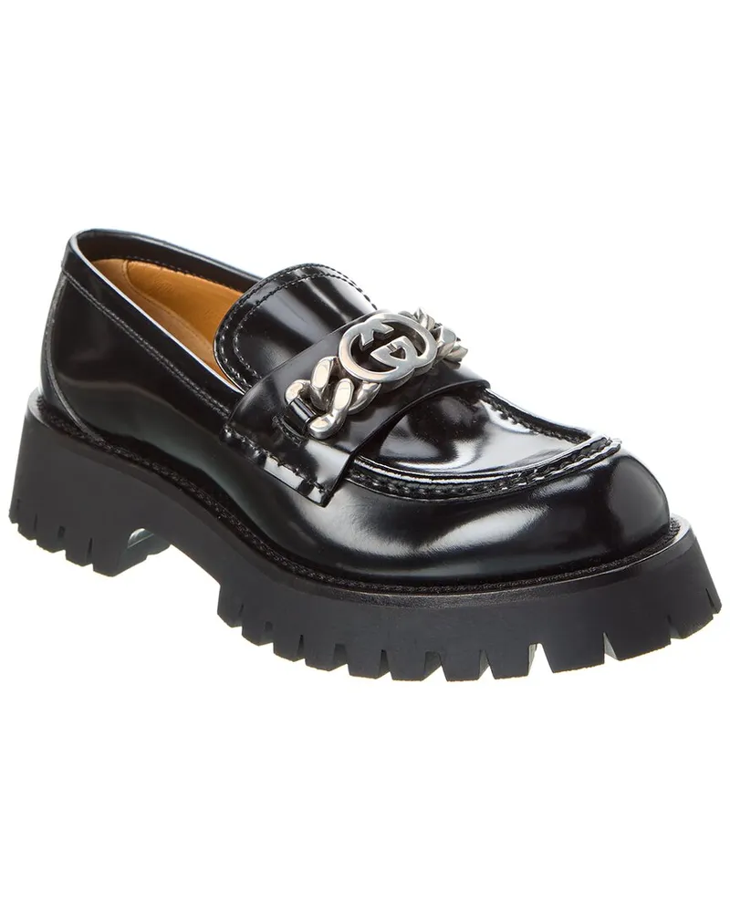 Gucci GG Leather Loafer Black