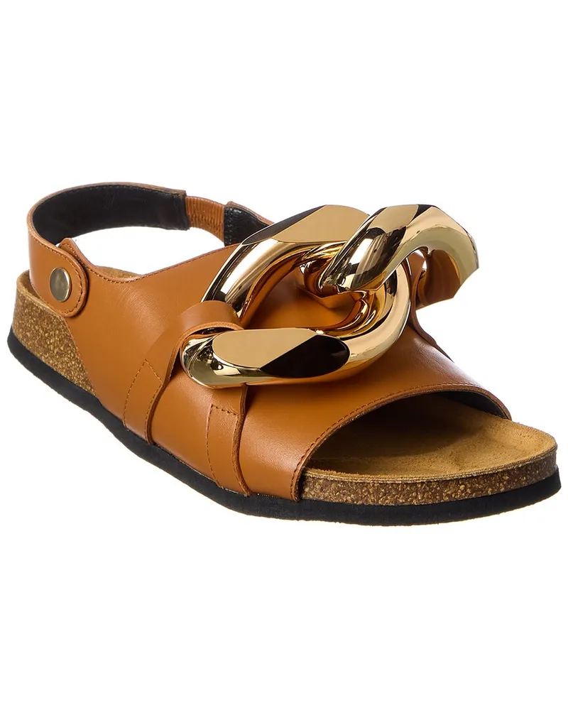J.W.Anderson Chain Leather Sandal Brown
