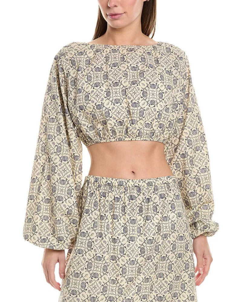 WeWoreWhat Crop Bubble Top Brown