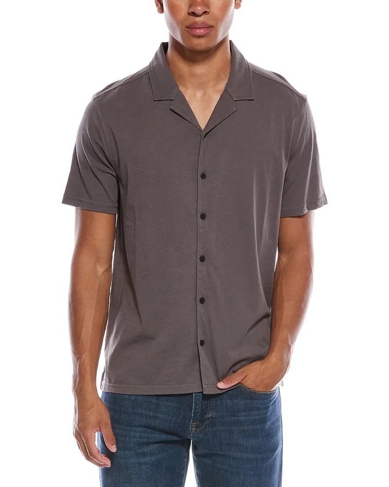 John Varvatos Brewer Camp Shirt Grey