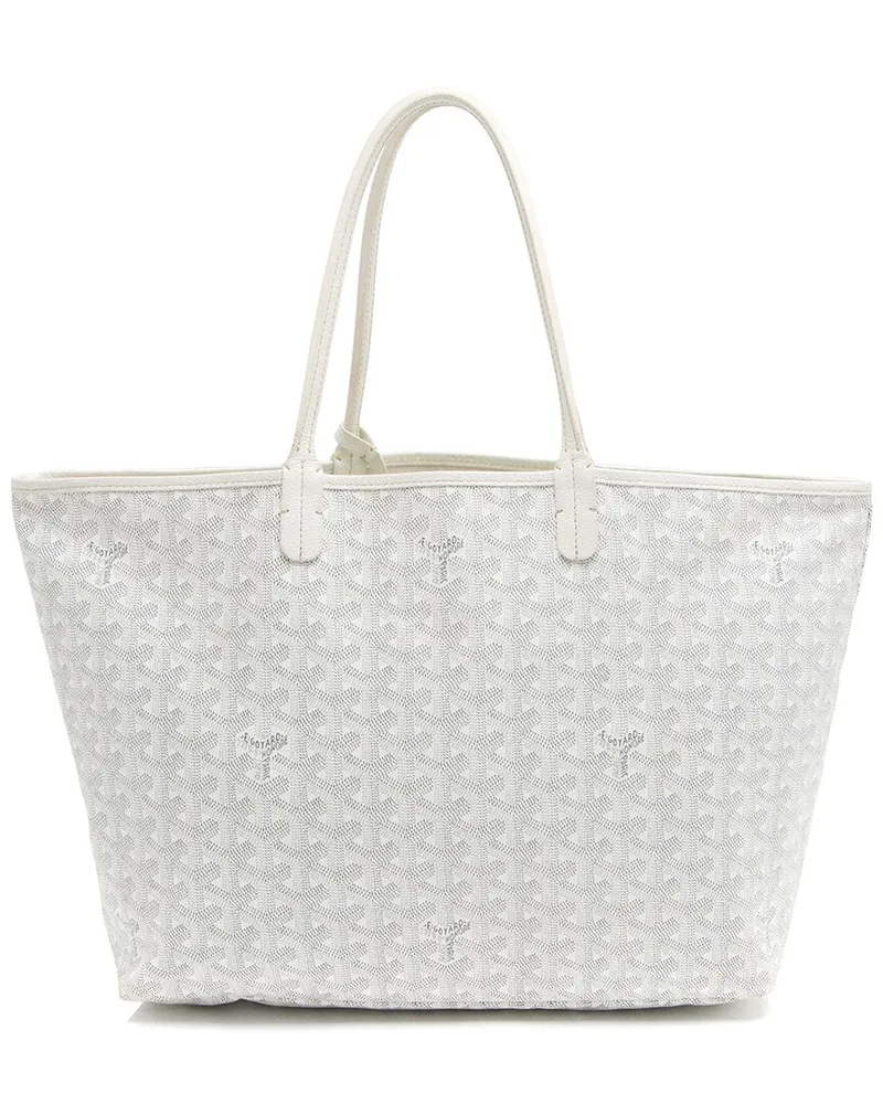 Mulberry Goyard White Goyardine Canvas St. Louis PM Tote (Authentic Pre-Loved Nocolor
