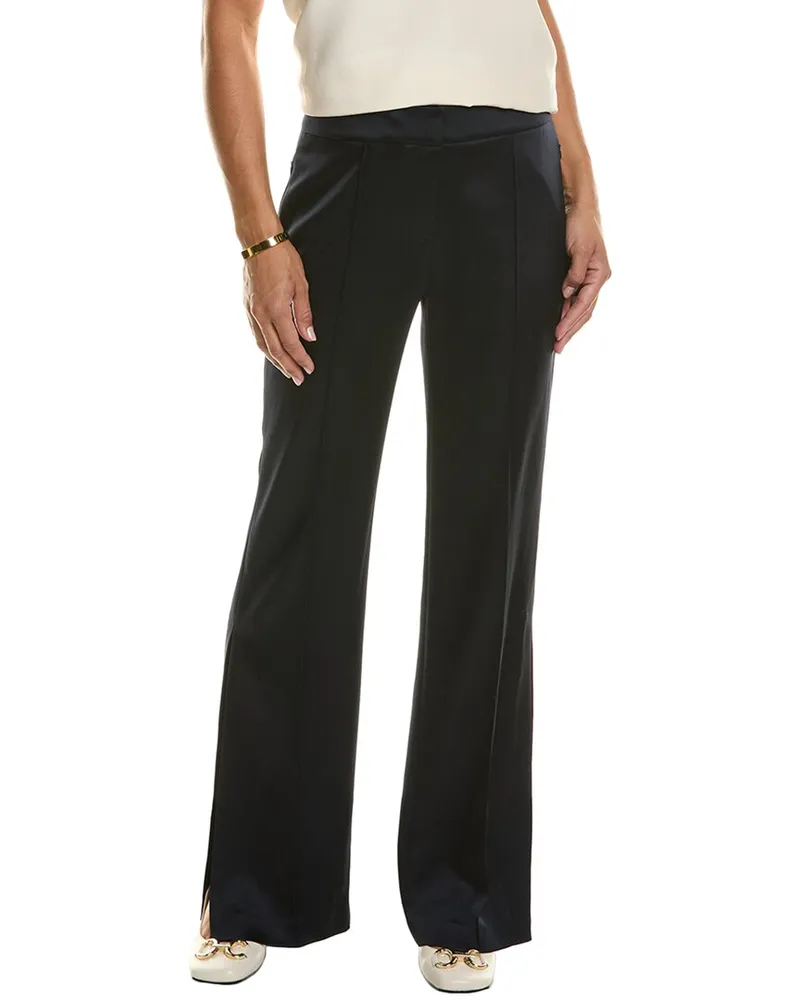 Elie Tahari Satin Side Slit Pant Blue