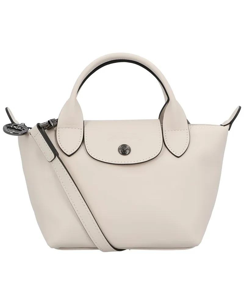 Longchamp Le Pliage Leather Crossbody White