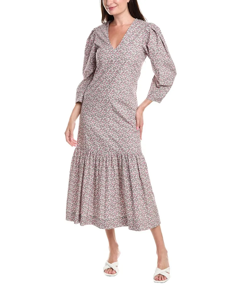 Ganni Printed Maxi Dress Pink
