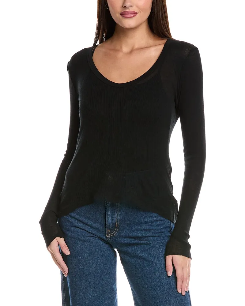 James Perse Cashmere-Blend T-Shirt Black