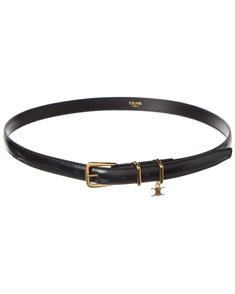 Celine Elegant Charm Leather Belt Black