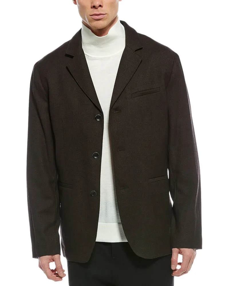 Rag & Bone Achilles Flannel Wool-Blend Blazer Brown