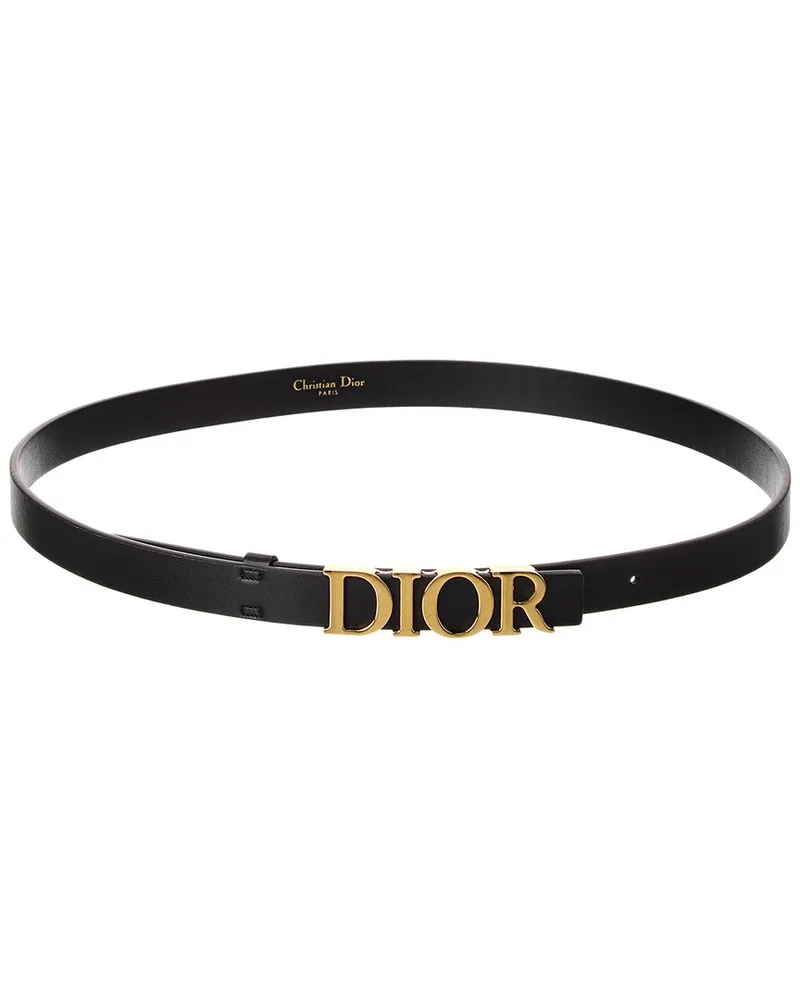 Dior Logo Leather Belt Black