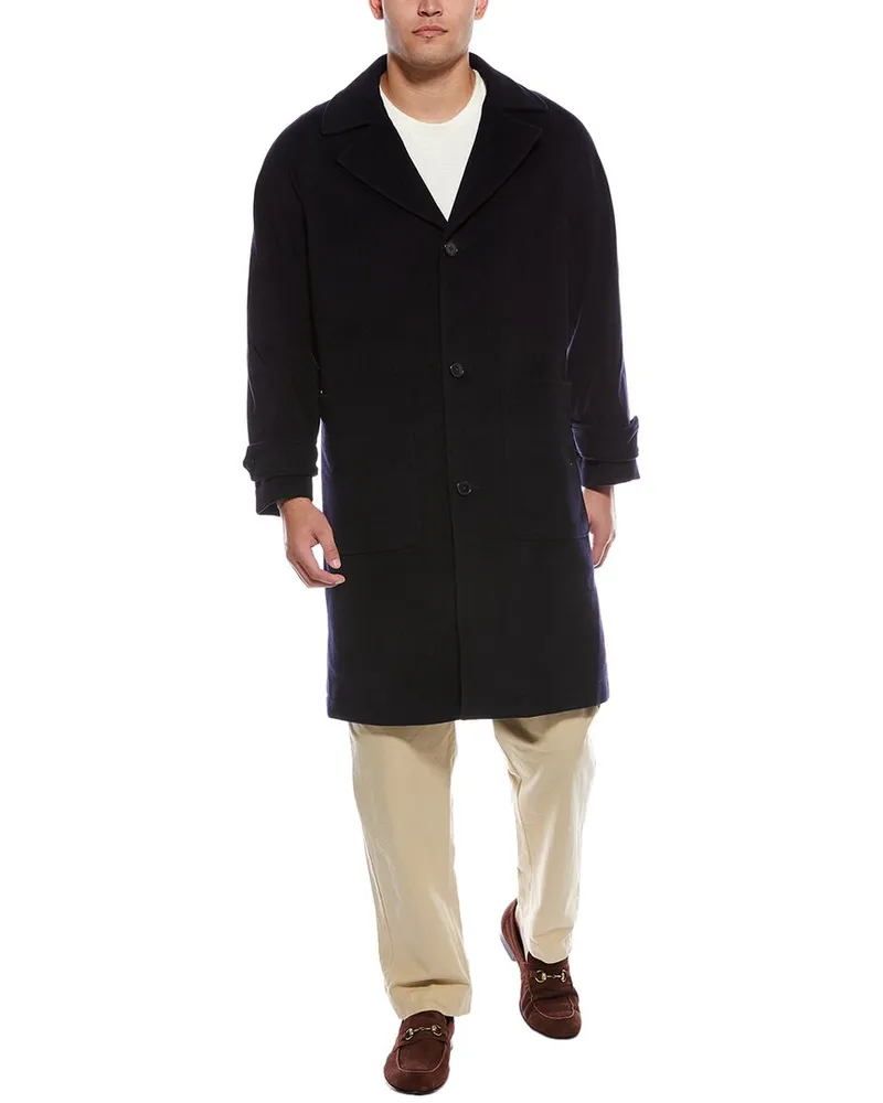 Officine Generale Fernando Wool-Blend Coat Blue