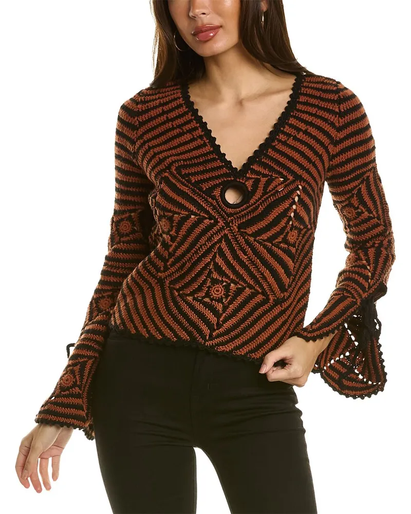 Sea Gretel Crochet Wool Sweater Red