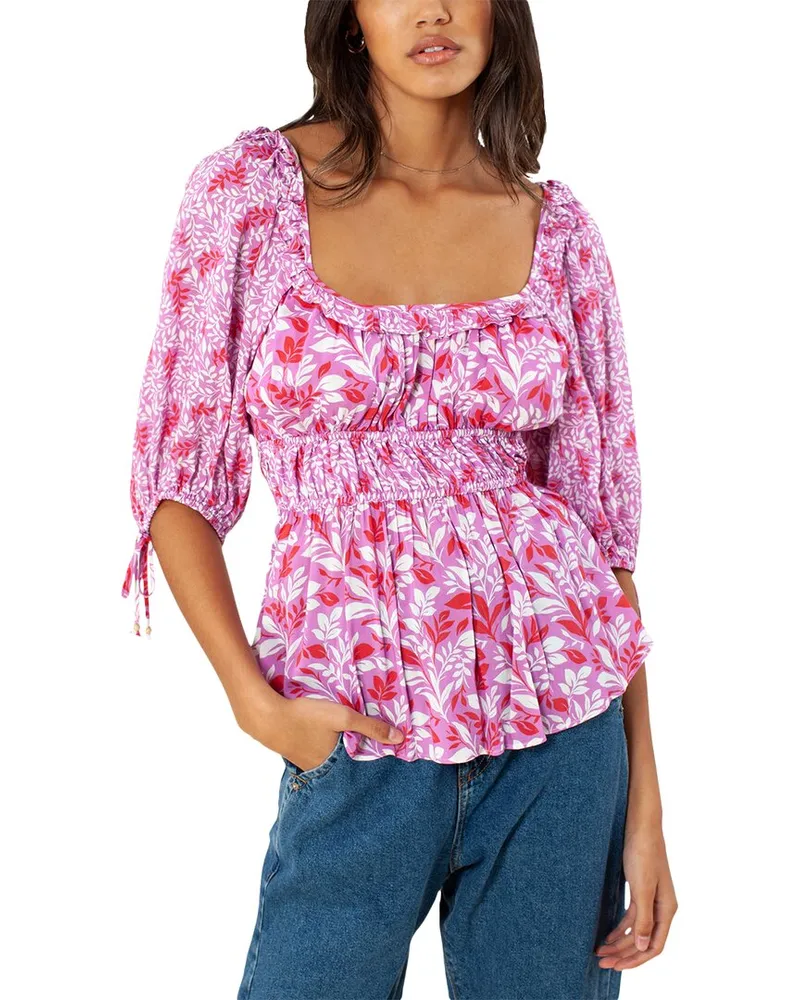 Hale Bob Scoop Neck Top Purple
