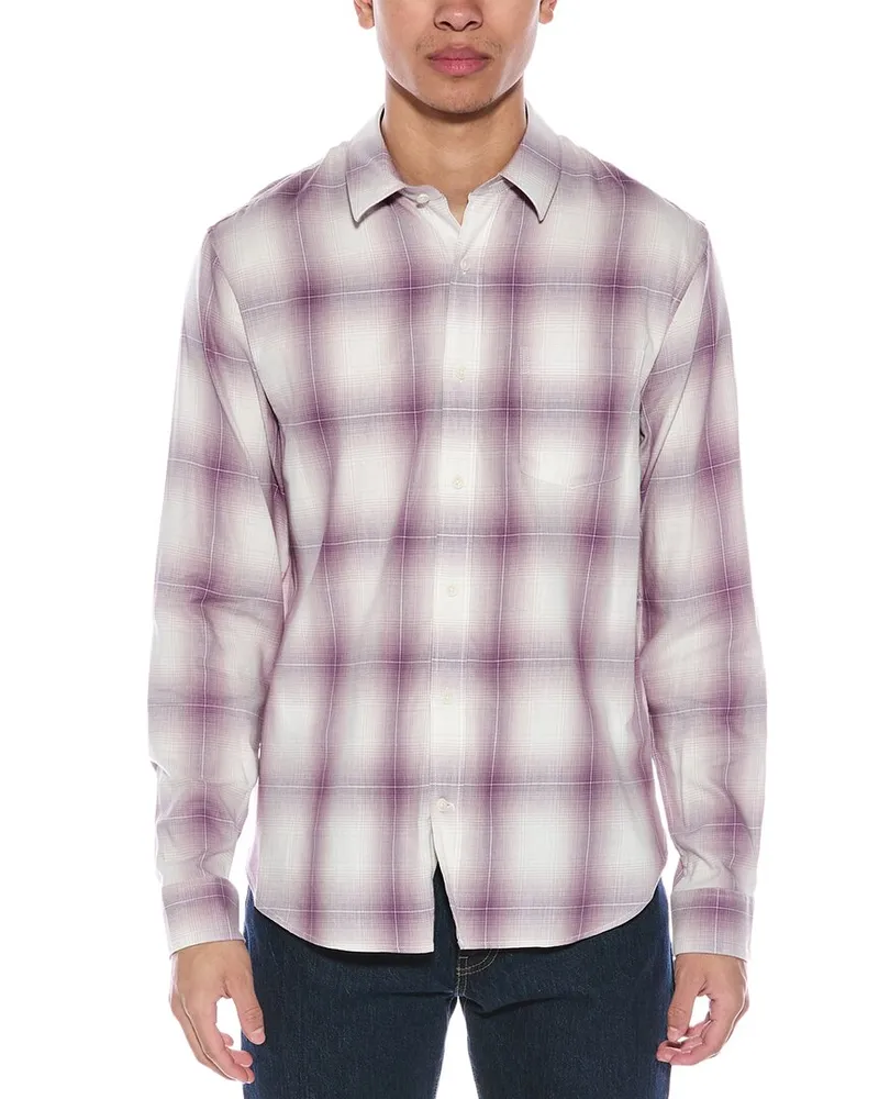 Vince Mirage Plaid Classic Fit Shirt Purple