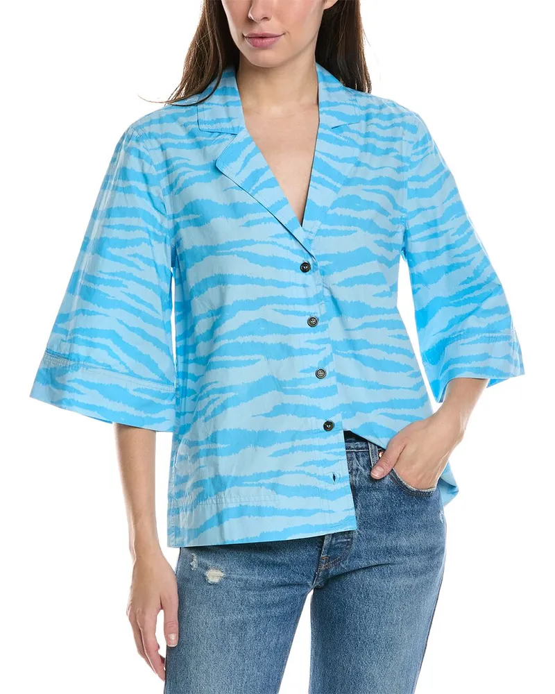 Ganni 3-Sleeve Shirt Blue