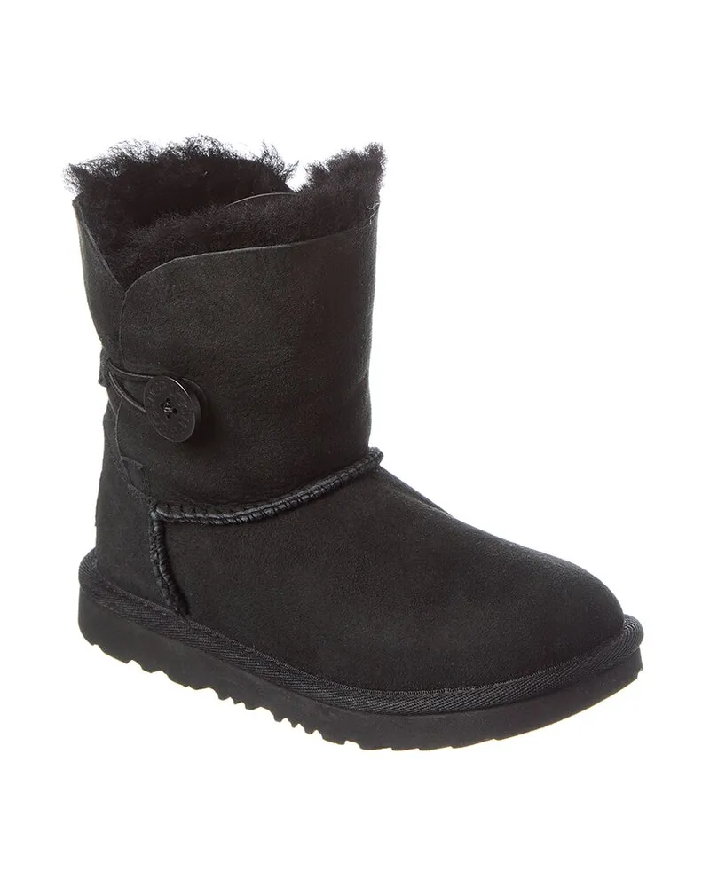 UGG Kids Bailey Button II Suede Boot Black