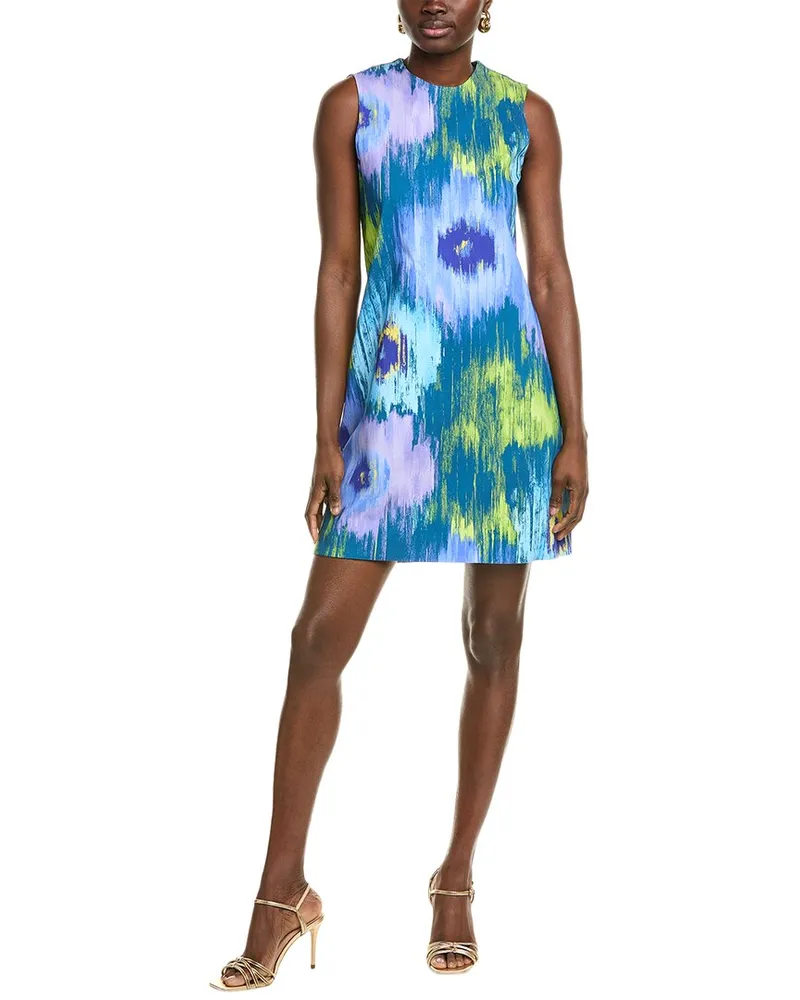 NATORI Multi Floral Shift Dress Blue