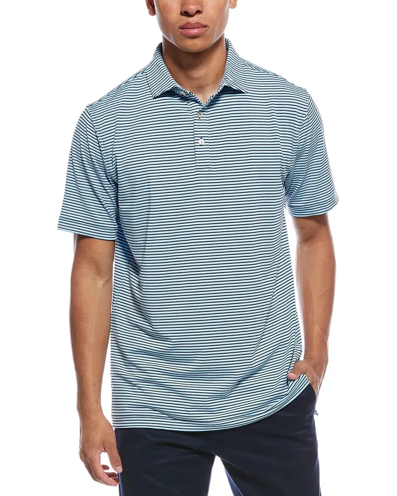 Peter Millar Linden Performance Jersey Polo Shirt Blue