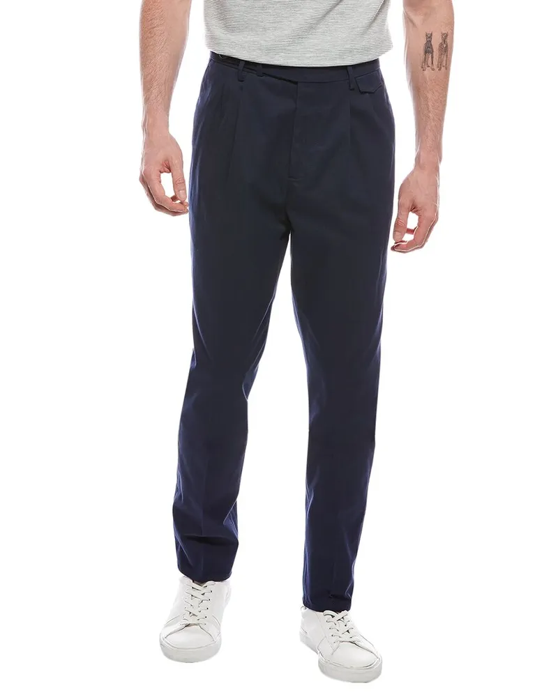 Brunello Cucinelli Leisure Fit Pleated Pant Nocolor