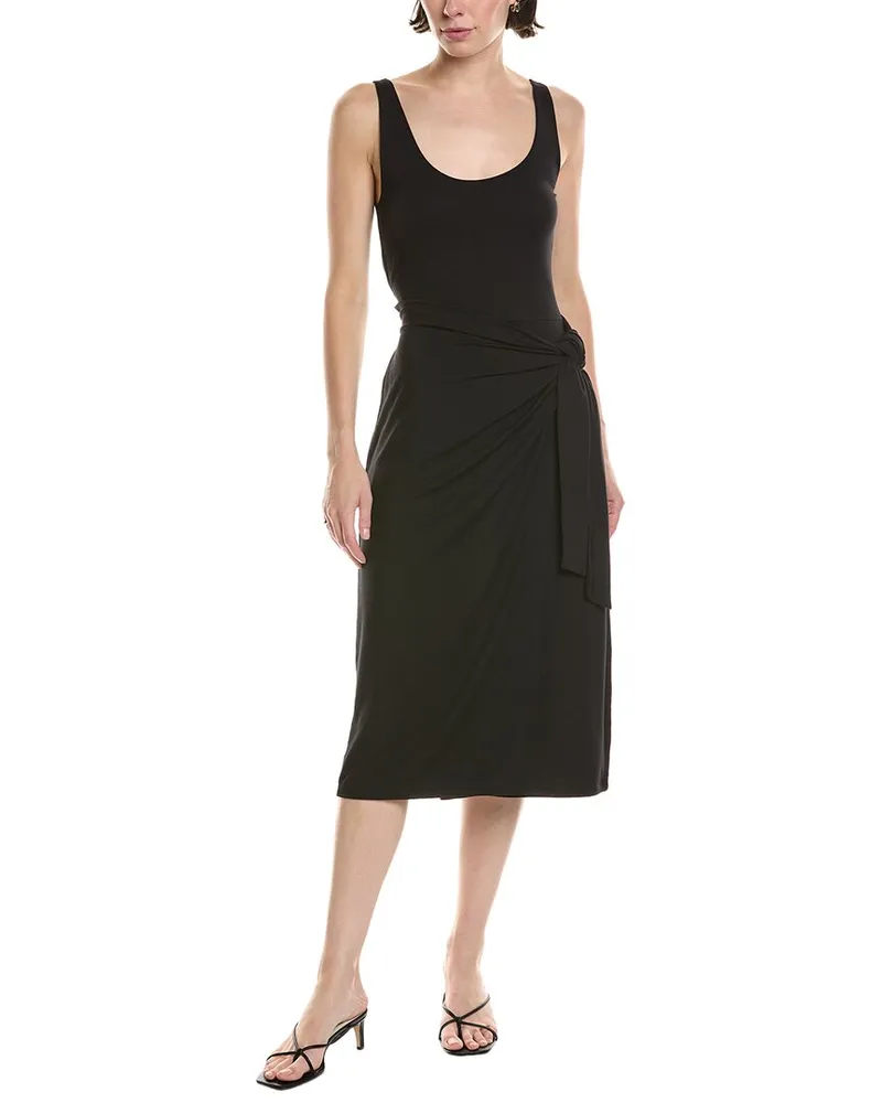 Vince Scoop Neck Tank Wrap Dress Black