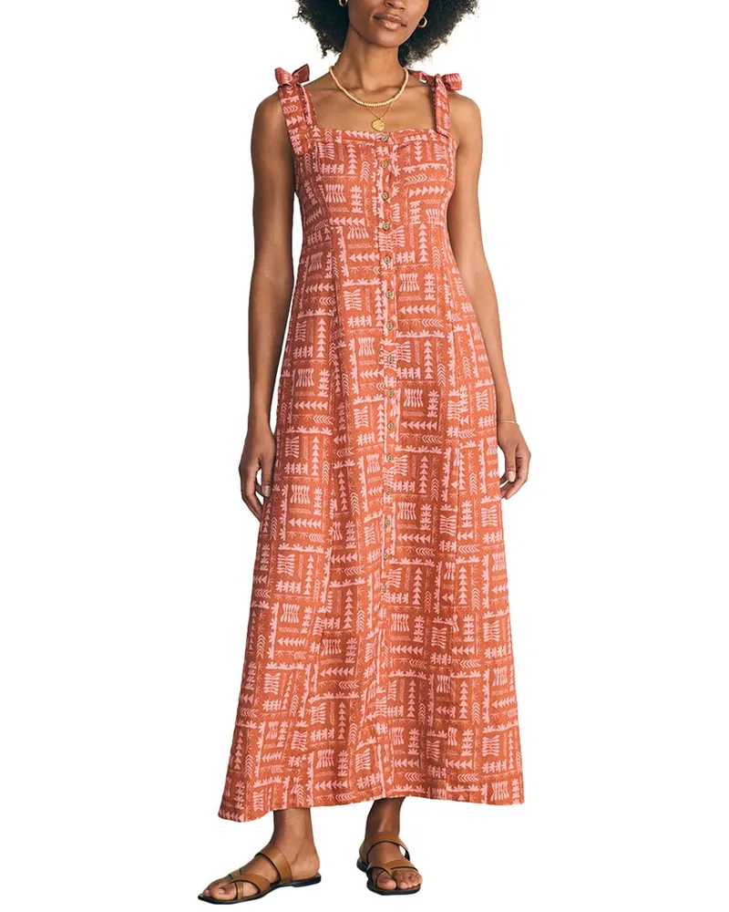 Faherty Anna Kahalekulu Kendall Linen Dress Nocolor